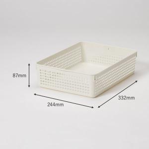 収納バスケット メッシュバスケット A4 ホワ...の詳細画像1