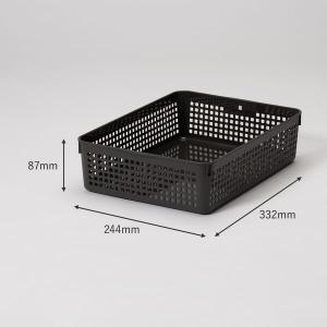 収納バスケット メッシュバスケット A4 ダー...の詳細画像2