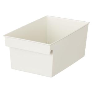 収納ボックス シンプルボックス ワイド ホワイト　幅16×奥行27.8×高さ11.5cm　1個 オリジナル