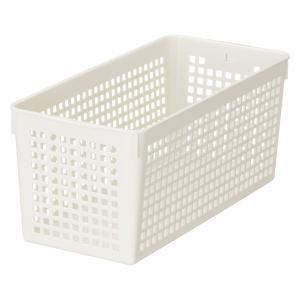 収納バスケット メッシュバスケット スリム ホワイト　幅13.3×奥行29.1×高さ12.5cm　1個 オリジナル