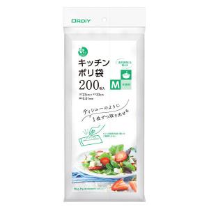 キッチンポリ袋 ティシューのように取り出せる 半透明 M 1パック（200枚入）オルディ
