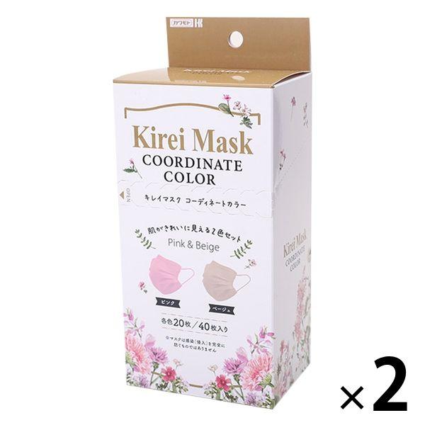 Kirei Mask（キレイマスク） コーディネートカラー（ピンク・ベージュ）1セット（40枚入×2...