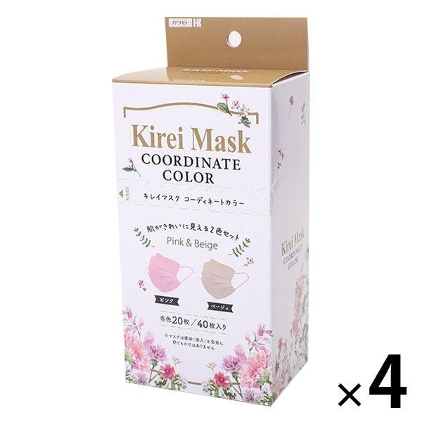 Kirei Mask（キレイマスク） コーディネートカラー（ピンク・ベージュ）1セット（40枚入×4...