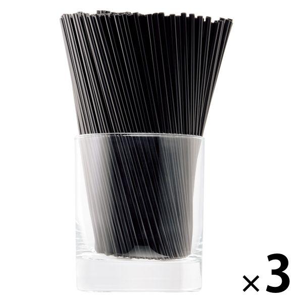 トロピカルストロー ブラック 1セット（200本入×3袋） アートナップ