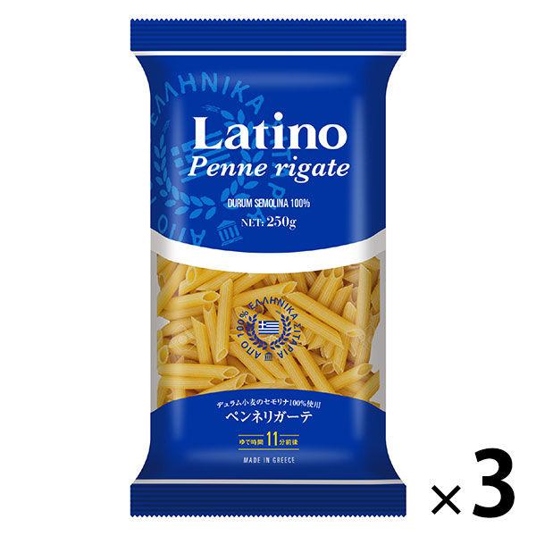 ラティーノ ペンネリガーテ 袋 250g ゆで時間11分 1セット（1個×3）富永貿易 パスタ ギリ...
