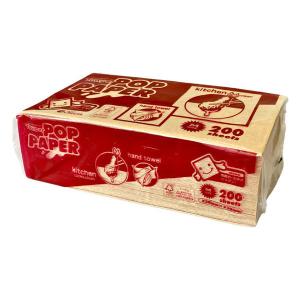 タウパー ポップペーパーM 茶 キッチンペーパー キッチンタオル 1個(200枚入)　 日本製紙クレシア