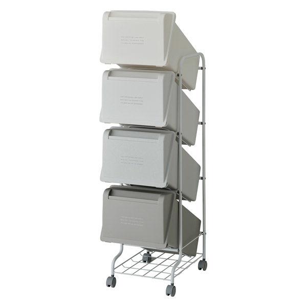 リス Nコンテナスタイル5 CS5ー80　グレー 4P GCON172 1台 ゴミ箱 分別 縦型 大...