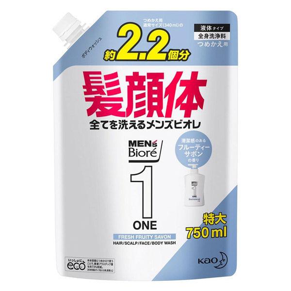 メンズビオレ ONE 髪顔体 オールインワン全身洗浄料 清潔感のあるフルーティーサボンの香り 大容量...