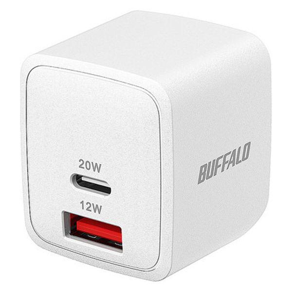 バッファロー PD20W対応AC充電器 USB TypeーC×1/A×1 2ポート ホワイト BSA...