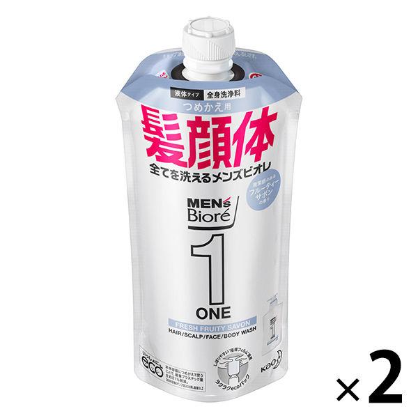 メンズビオレ ONE 髪顔体 オールインワン全身洗浄料 フルーティーサボンの香り 詰め替え 340m...