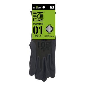 【天然ゴム背抜き手袋】 ショーワグローブ 護（MAMORI）01グリップ MAMORI01-S ODグリーン 1双