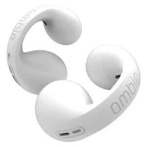 完全ワイヤレスイヤホン アンビー サウンドイヤカフ 耳をふさがない IPX5 ホワイト AM-TW01/WC ambie イヤホン本体の商品画像