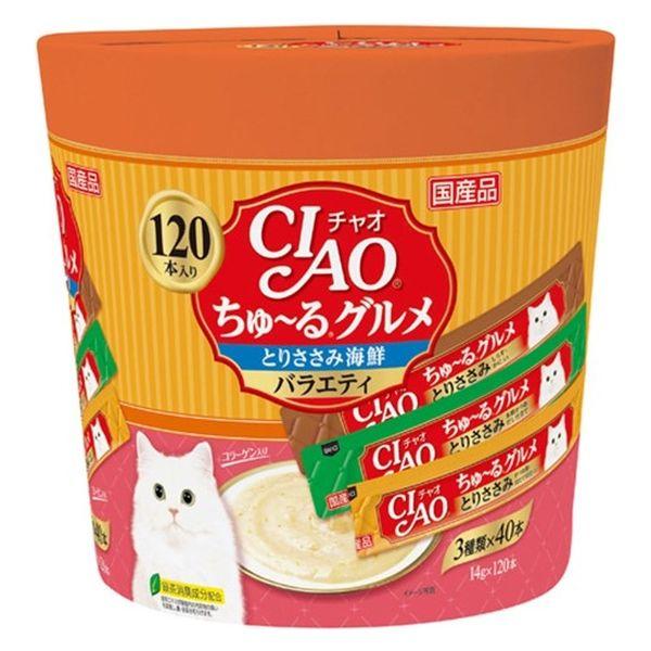 いなば CIAO チャオ ちゅ〜るグルメ とりささみ海鮮バラエティ 3種（14g×120本）国産 1...