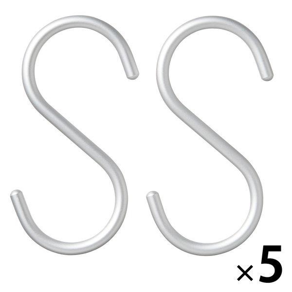 無印良品 アルミS字フック 中 2個入 約幅4×高さ8.5cm 1セット（1組（2個入）×5） 良品...