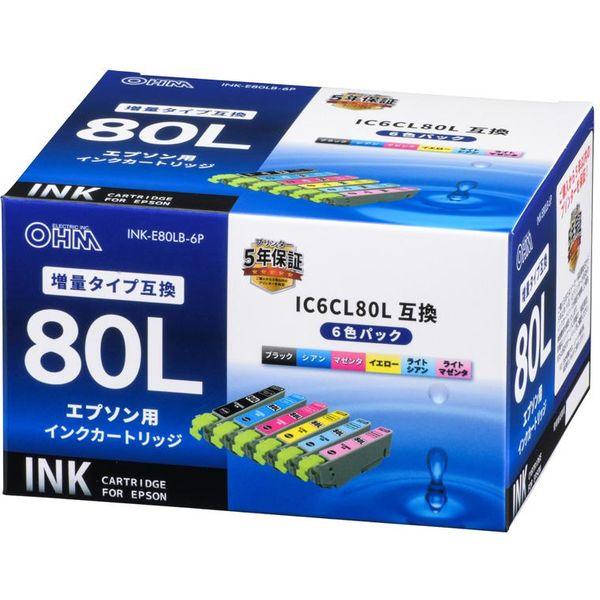 エプソン（EPSON）用 互換インク INK-E80LB-6P IC6CL80L互換 1パック（6色...