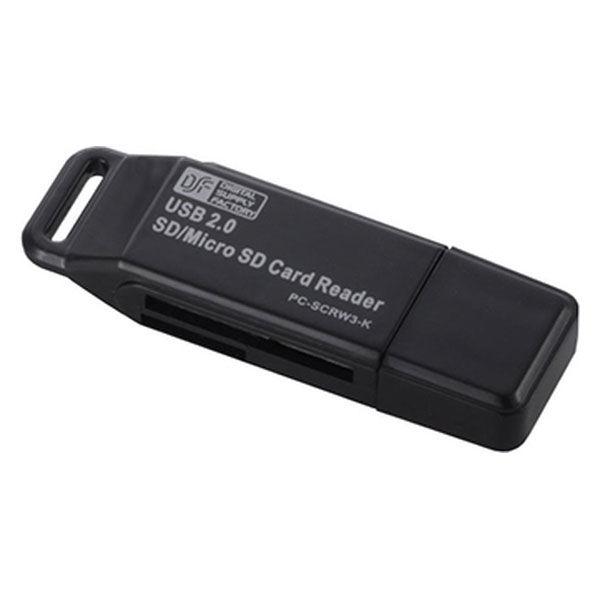 オーム電機 33in1 SD＋マイクロSD用リーダー ブラック microSD PC-SCRW3-K...