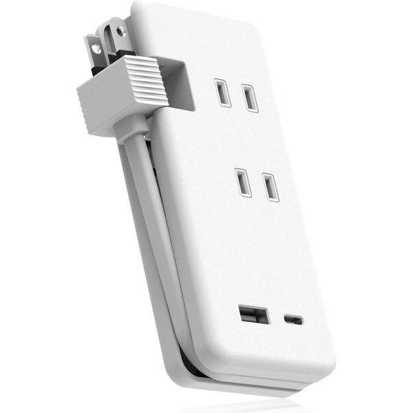 エレコム 延長コード 電源タップ USB充電器 Type-C×1ポート USBA×1ポート ホワイト...