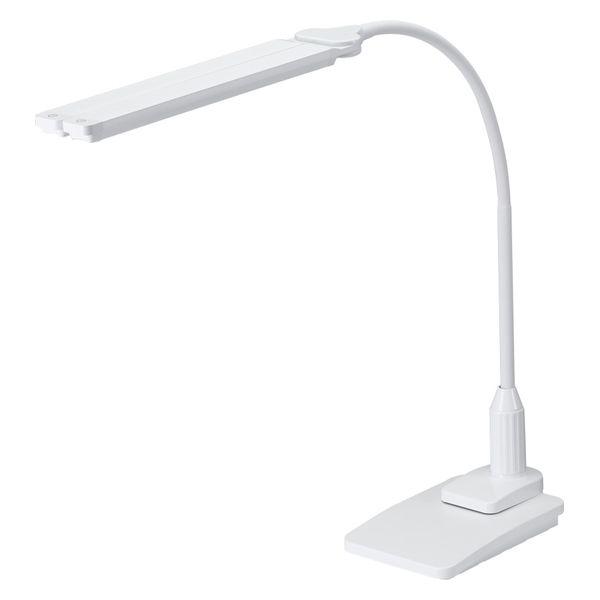 デスクライト LED クランプスタンド 調光 2灯 昼光色 830lm SDCCL13D01WH ヤ...