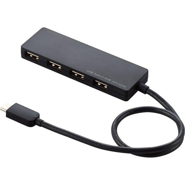 エレコム USB2.0HUB/Type-C/Aメス4ポート/バスパワー/30cmケーブル/ブラック ...