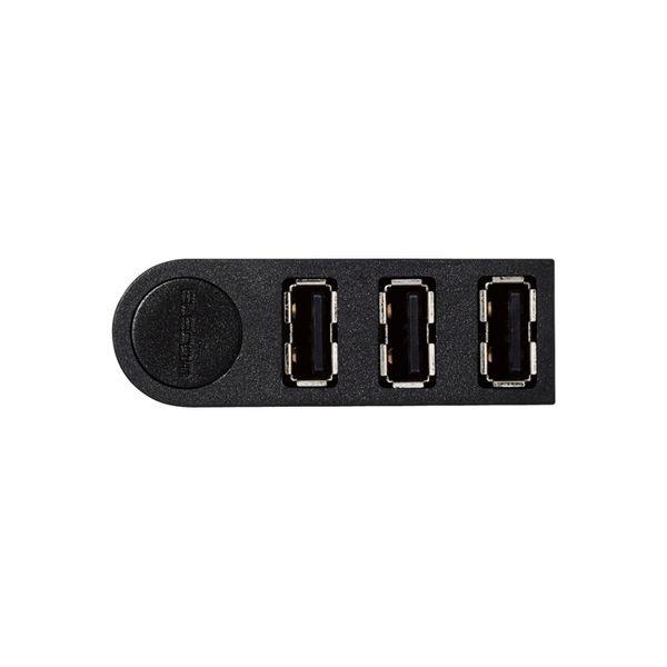 USBハブ 2.0 3ポート バスパワー 直挿し スイングコネクタ ブラック U2H-TZ325BB...