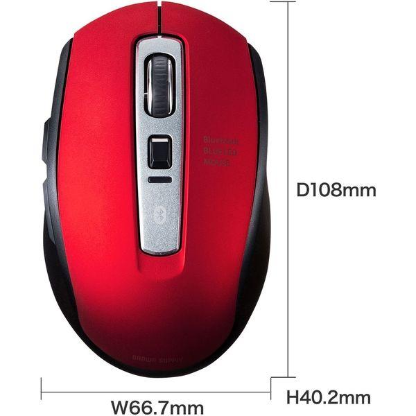 ワイヤレスマウス　無線　Bluetooth　静音　5ボタン　中型サイズ　ブルーLED　MA-BTBL...