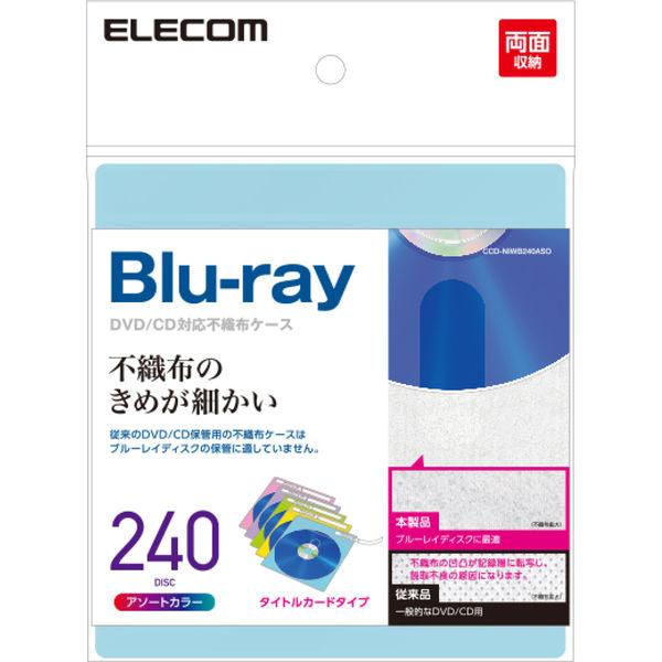 Blue-ray対応不織布 タイトルカード 120枚入 240枚収納 アソートカラー CCD-NIW...