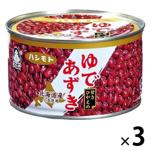 橋本食糧工業 大容量 ゆであずき 甘さ控えめ 北海道産小豆使用 400g 1セット（3個）缶詰