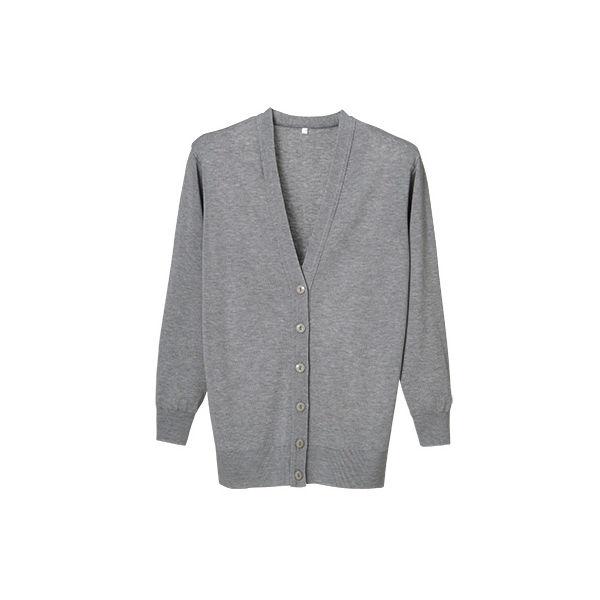 D-PHASE（ディーフェイズ） 長袖抗ピルロングカーディガン 女性用 杢グレー M D1002