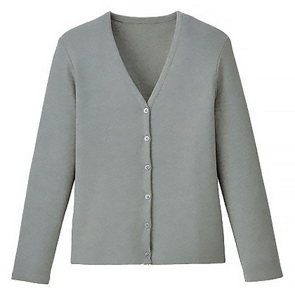 D-PHASE（ディーフェイズ） Vネック綿カーディガン 女性用 長袖 グレー M ASDPS03G...