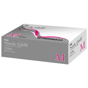 川西工業 ニトリル使いきり手袋 ホワイト M #2060 1箱(250枚入)