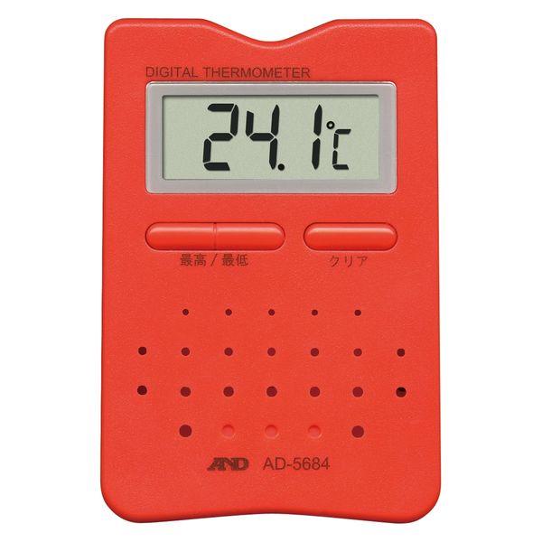 【アウトレット】エー・アンド・デイ（A＆D）デジタル温度計 レッド AD5684RE