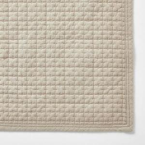 無印良品 洗いざらしの綿キルティングラグ 100×195cm ライトベージュ 良品計画