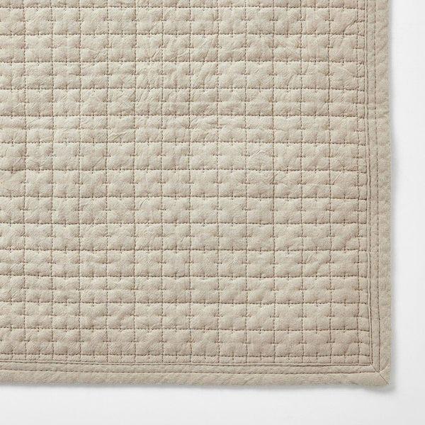 無印良品 洗いざらしの綿キルティングラグ 140×195cm ライトベージュ 良品計画