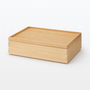 無印良品 重なる竹材長方形ボックス 小 約幅3...の詳細画像5