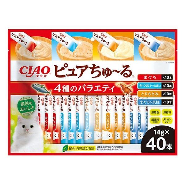 いなば CIAO ピュアちゅ〜る 4種のバラエティ（14g×40本）キャットフード 猫 おやつ ちゅ...