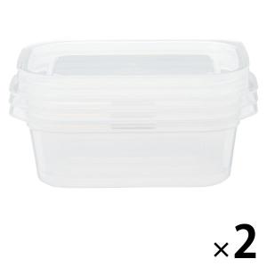 無印良品 蓋をしたままレンジで使えるフードコンテナ 長方形400mL 1セット（6個：3個入×2） 良品計画