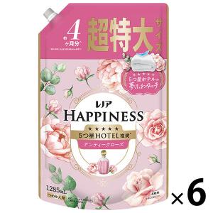 レノアハピネス 5つ星ホテルの夢ふわタッチ アンティークローズの香り 詰め替え 超特大 1285mL 1セット（1個×6） 柔軟剤 P＆G