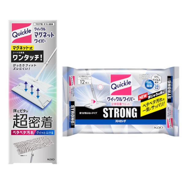 【ロハコ限定セット】 クイックルワイパー マグネットワイパー＋ストロング ガンコな油汚れ・ニオイ対応...