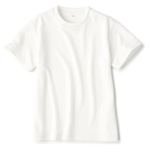 無印良品 UVカット 乾きやすいクルーネック半袖Tシャツ キッズ 110 オフ白 良品計画