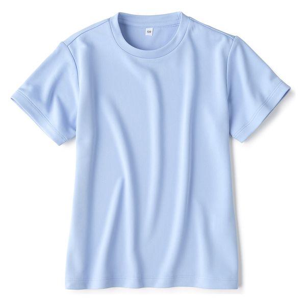 無印良品 UVカット 乾きやすいクルーネック半袖Tシャツ キッズ 130 ライトブルー 良品計画