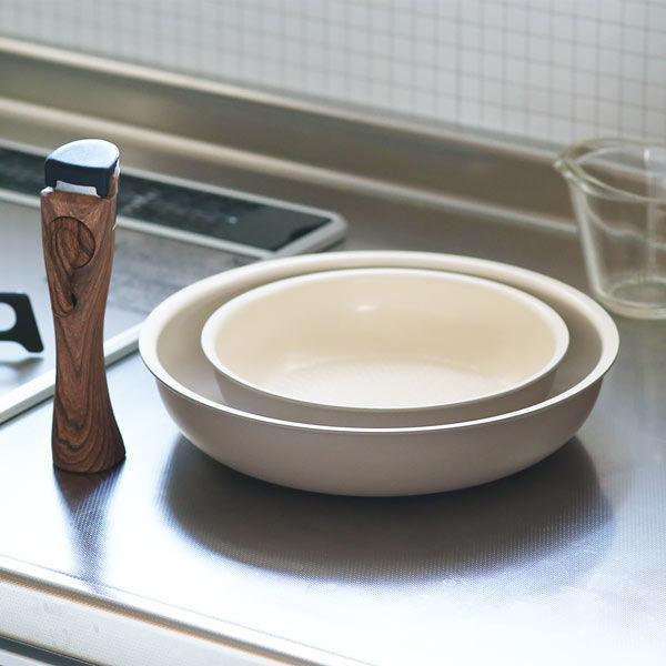 【アウトレット】取っ手が取れるセラミックフライパン 3点セット（20cm・26cm・専用ハンドル）I...