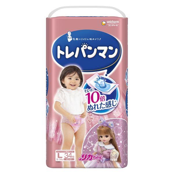 トレパンマン パンツ ピンク L（9kg〜14kg）女の子用 1パック（34枚） ユニ・チャーム