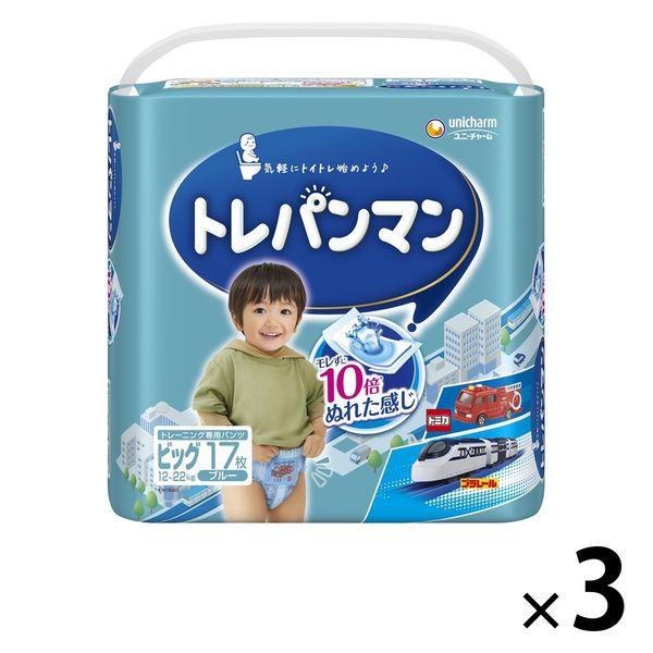 トレパンマン パンツ ブルー ビッグ（12kg〜22kg）男の子用 1パック（17枚×3パック） ユ...