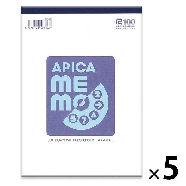 【アウトレット】日本ノート メモ3/B6 メモ MEMO3 5冊　メモパッド　アイデアノート