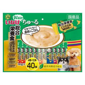 （バラエティパック）いなば ちゅーる 犬 総合栄養食 とりささみ 国産 (14g×40本) 1袋 ドッグフード ちゅ〜る 犬用 おやつ ウェット