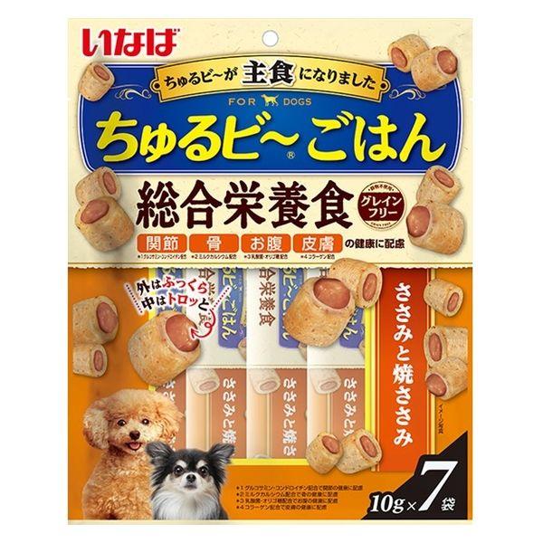 いなば ちゅるビーごはん 犬 ささみと焼ささみ 総合栄養食（10g×7袋）1袋 ドッグフード セミモ...