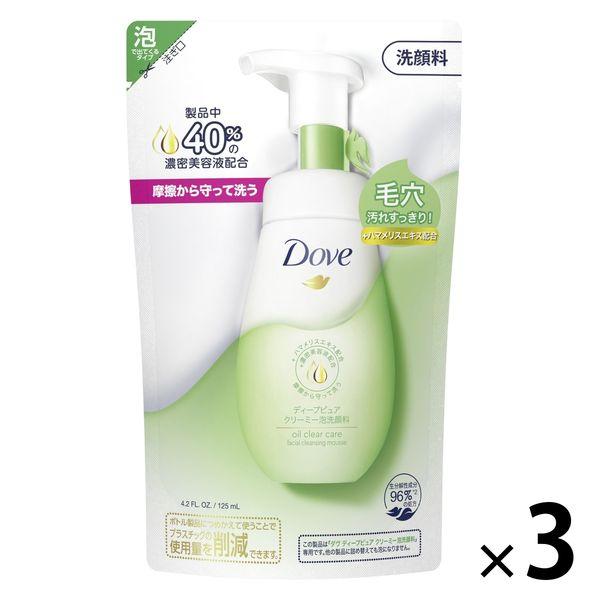 【アウトレット】ダヴ（Dove）ディープピュア クリーミー泡洗顔料 つめかえ用 125mL×3個 毛...