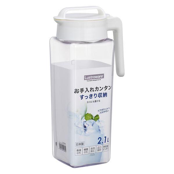 冷水筒 タテヨコ・スクエアピッチャー 2.1L ホワイト 日本製 1個 岩崎工業