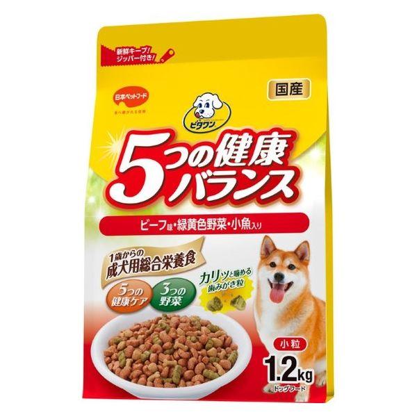 ビタワン 5つの健康バランス ビーフ味・野菜入り 小粒 1.2kg 日本ペットフード ドッグフード ...