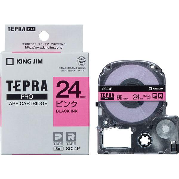 テプラ TEPRA PRO【純正】テープ スタンダード 幅24mm ピンクラベル(黒文字) SC24...
